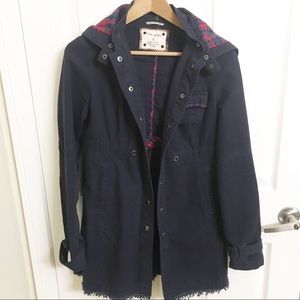 Free People Plaid Hooded Utility Jacket